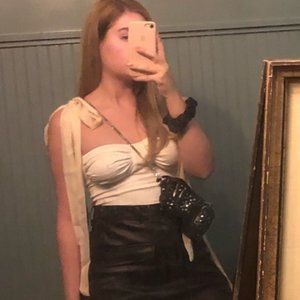 Bustier Tie Shoulder Strap Cropped Blouse Top